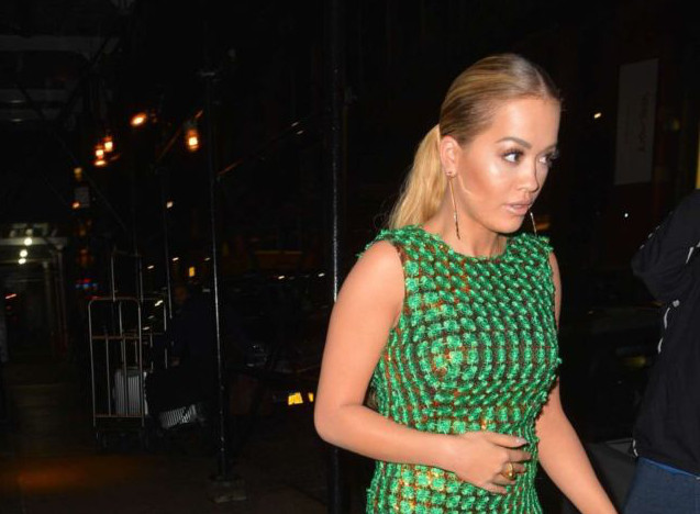 Rita Ora In A Green Dress Out In New York | Glamistan.com