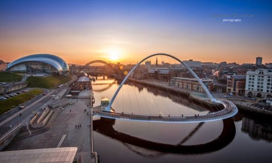 The Gateshead Millennium Bridge In England