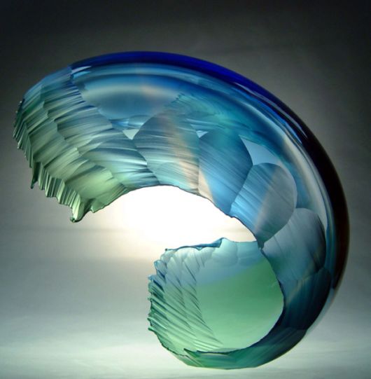 Classic Glass Sculptures Mimic Crashing Ocean Waves And Water Bodies 